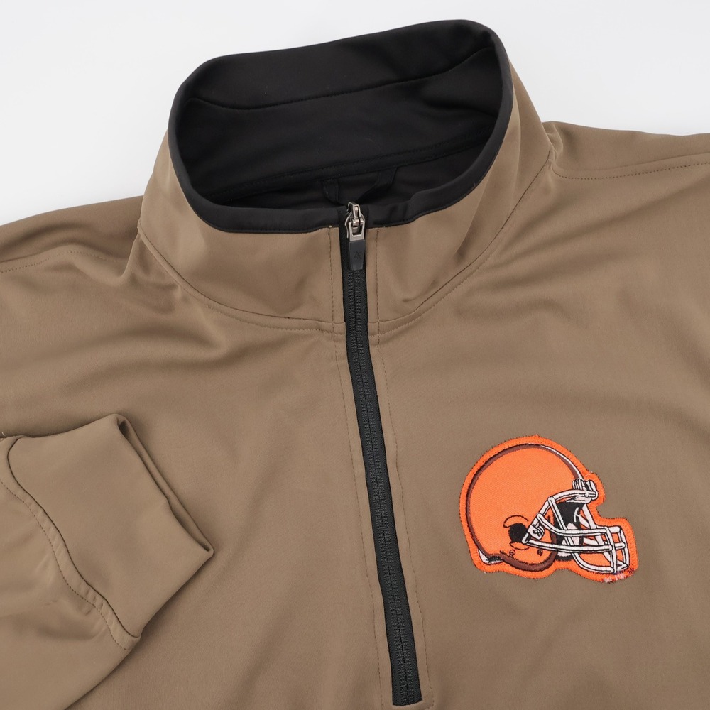 Zero Restriction 1/4 Zip Cleveland Browns Pullover Brown Shirt Mens XL